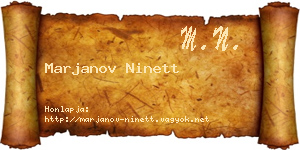 Marjanov Ninett névjegykártya